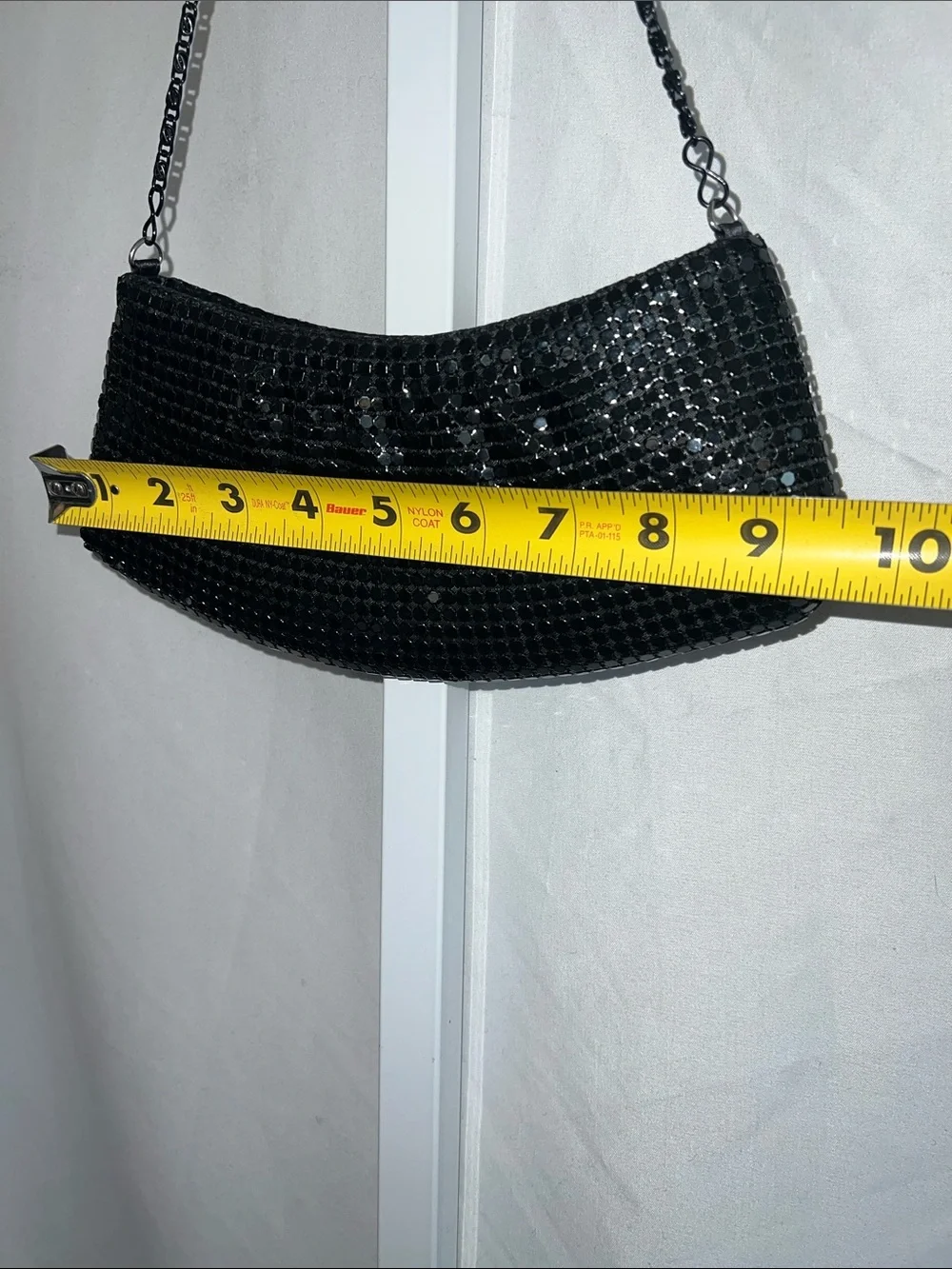 Source Unknown Vintage Black Sequin Chain-Handle Wristlet Clutch